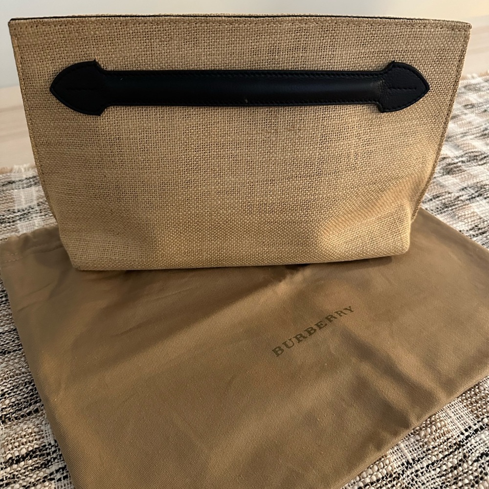 Burberry Logo Canvas Clutch Bag